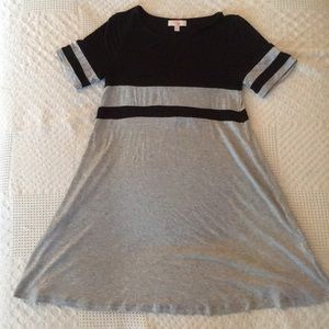 Black and gray T-shirt dress